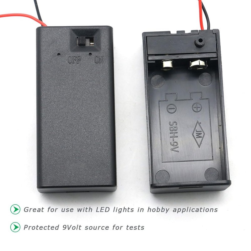 JWISLAND (Pack of 7) 9V Battery Holder, 9V Battery Holder
