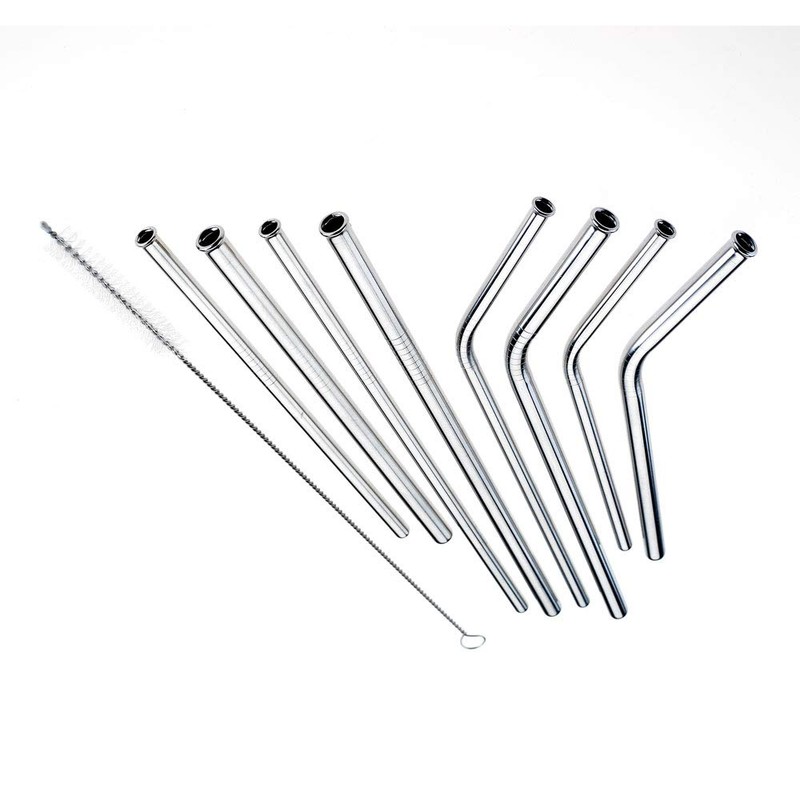 Barfly Stainless Steel Straw, 8 1/2", 1/4" Diam., Curved