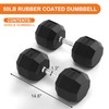 Rubber Coated Hex Dumbbell Weight Set, Multiple Sizes Exercise &