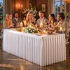 White Polyester Table Cloths for Rectangle 4 Foot Tables, 1