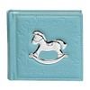Blue Baby BOY Memory Book Photo Album with Silver Rocking Horse 80 x 6x4 (10x15)