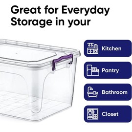 Set2 Plastic Storage Boxes with Lids 5-Litre Containers Food Meal Storage for Home, office, Kitchen, Toys, Goods and Haberdasery and Bits (5 Litre)