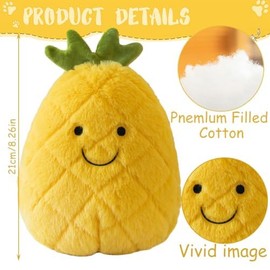 ZPSOSPZ Pineapple Plush Doll，Plush Pillow Cuddly Fruit，Stuffed Fruit Pineapple ，Pineapple Soft Toy ，Suitable for Boys and Girls Birthday Collectable Plush Decoratio ，20CM(Yellow)