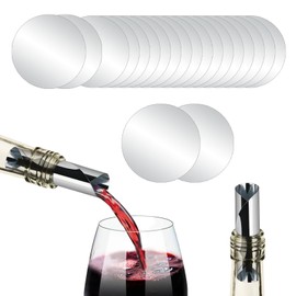 Wine Pourer Disc,Silver Wine Pourer and Stopper Discs Aluminum Foil Reusable Wine Bottle Pouring Disc 15Pcs Thin Drip Stop Pour Spout Card for Wine Beverage Liquid Dispenser (20)