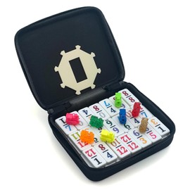 Double 12 Mexican Train Number Dominoes To Go Travel Size With Zip Up Case, Hub & 8 Domino Trains by CHH