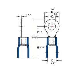 100Pcs Crimp Connectors,Electrical Connectors,Ring Wire Connector Crimp 50 Red and 50 Blue