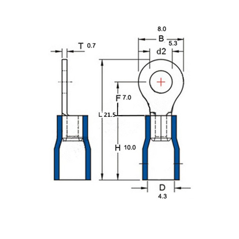 100Pcs Crimp Connectors,Electrical Connectors,Ring Wire Connector Crimp 50 Red and