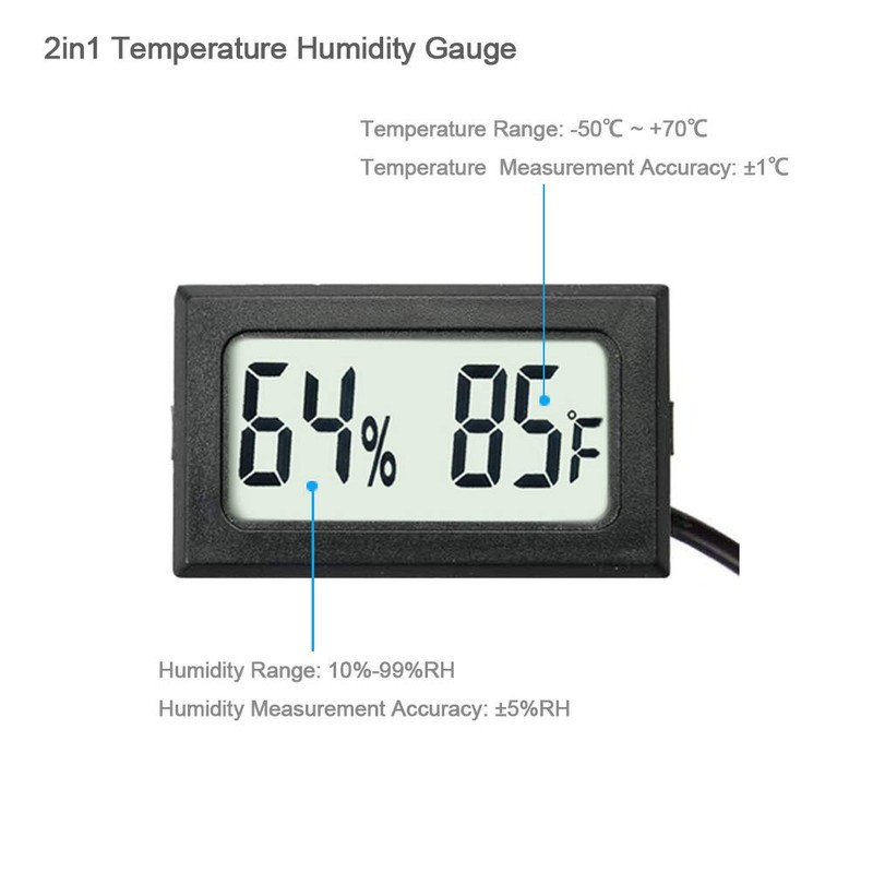 4-Pack Mini Digital Hygrometer Thermometer Gauge with Probe LCD Display