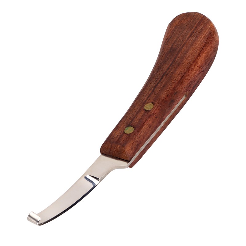Steel Hoof Knife with Wooden Handle Pointed Cattle Livestock Hand