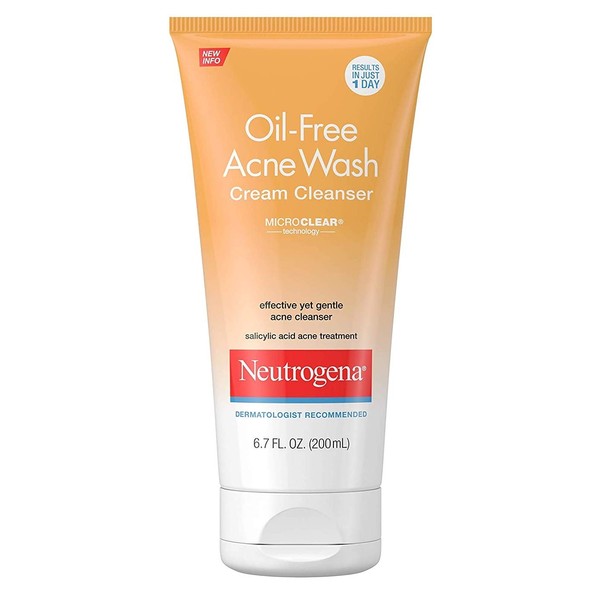 Neutrogena Acne Wash Cream Cleanser 6.7 Ounce (200ml) (Pack of 3)
