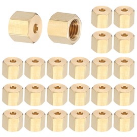 PATIKIL 1/8" Brass Compression Nut,25Pcs Brass Compression Fitting for Air Oil Water Fuel Inert Gases Plumbing System Heating Air Conditioning Pipes