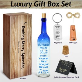 Healemo 2024 Unique Christmas Gifts For Women - Friendship Gifts For Women, Wine Bottle Lights With Cork, Birthday Friendship Gift Ideas For Women Who Have Everything Girls Boys (Blue)