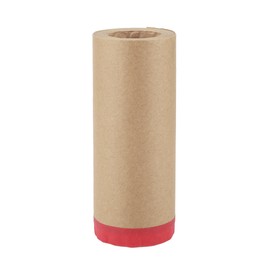 HOPESPANNER Pre-Taped Masking Paper Automotive Paint Masking Paper Kraft Paper Natural Fiber Material 1 Pc 1500x30cm / 49.21ftx11.81 Brown Red