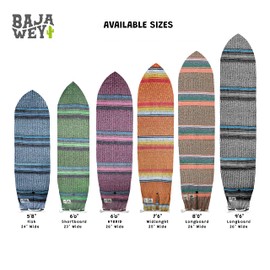 Baja Wey Mexican Blanket Surfboard Bag (Greens, 6'0 inch Shortboard) (Pepe Bag)