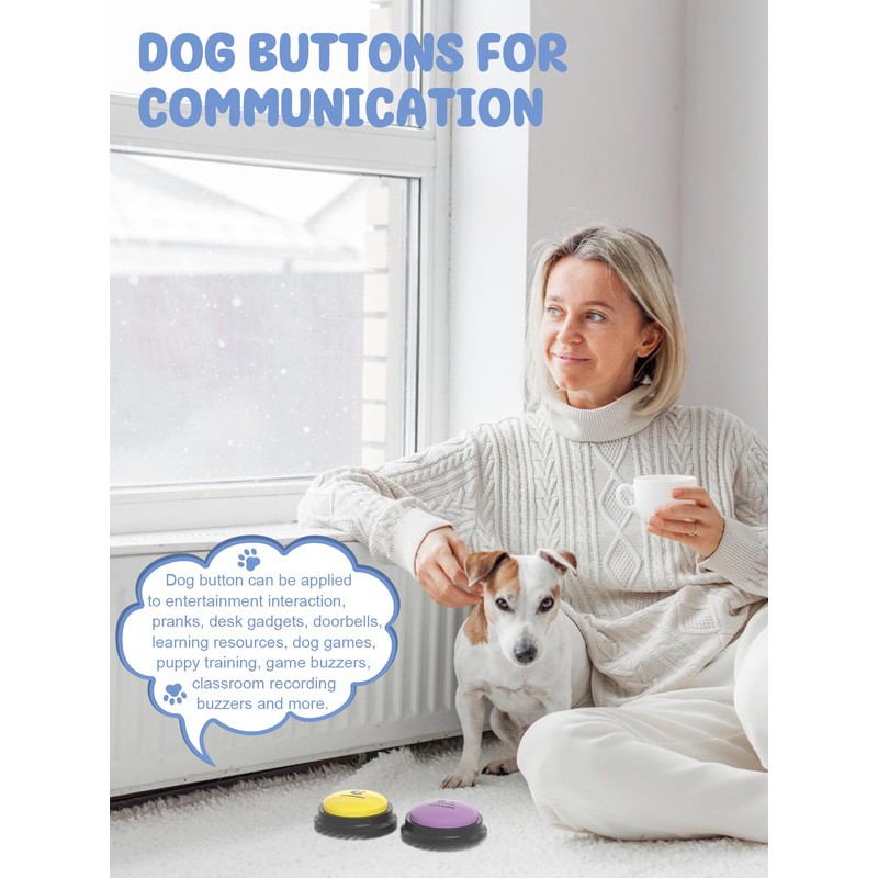 4 Pcs Dog Talking Button Set, Dog Buttons for Communication,