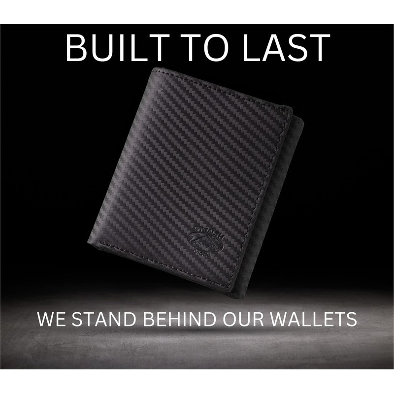 Stealth Mode Leather Trifold RFID Wallet For Men With Flip
