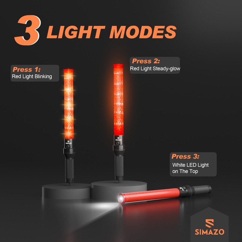 SIMAZO 4 Pack Traffic Wand, 21 Inch Traffic Control Wand