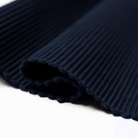 LINUM Plain Pack of 2 Placemats for Dining Table 35 x 46 cm 100% Ribbed Cotton Machine Washable Dark Navy Blue
