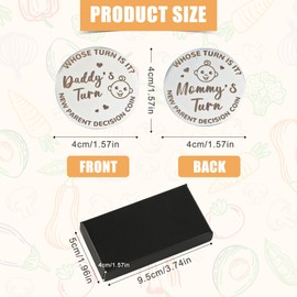 New Parents Decision Coin, Funny Baby Gifts New Parents Gift Pregnancy Gifts for First Time Moms Dads Double-Sided Mommy's Turn Daddy's Turn Flip Coin for New Parent Couples