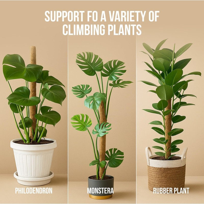Craft911 Moss Pole Monstera Plant Support – 48” Bendable Moss