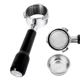 VOURMIO 53.9mm Bottomless Portafilter - 3 Ears with Stainless Steel Filter Basket, Fits Breville Barista Express, Pro, Touch, Bambino Plus, Infuser (880BSS, 870XL, 878BSS, 500BSS, 840XL), Black