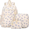 jingyuKJ Coquette Backpack Set, Cute Kawaii Aesthetic Daypack Bow Rucksack