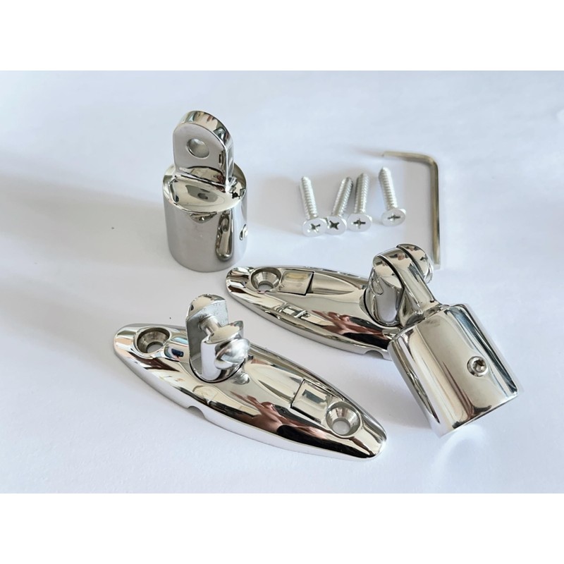Baieasy Bimini Top Hardware, Deck Side Mounted Quick Release Hinges,