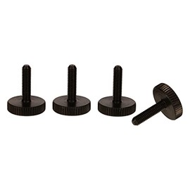 PrecisionGeek Knurled Thumb Screw Black Steel M4 x 20mm DIN 653 16mm dia (Set of 4)
