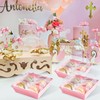 Ocmoiy Pink Charcuterie Boxes with Clear Lids 4x4 Inch, 100