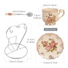 YOLIFE Tea Cups and Saucers Set of 2, Porcelain Floral