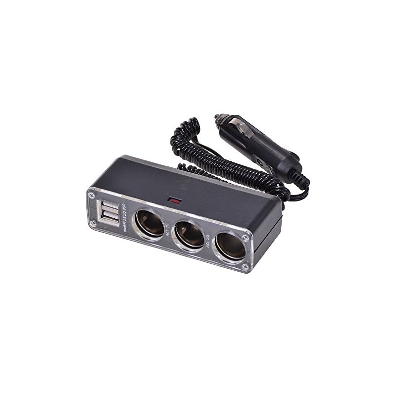 Filmer 36642 3 Way Socket 12 Volts 2 x USB