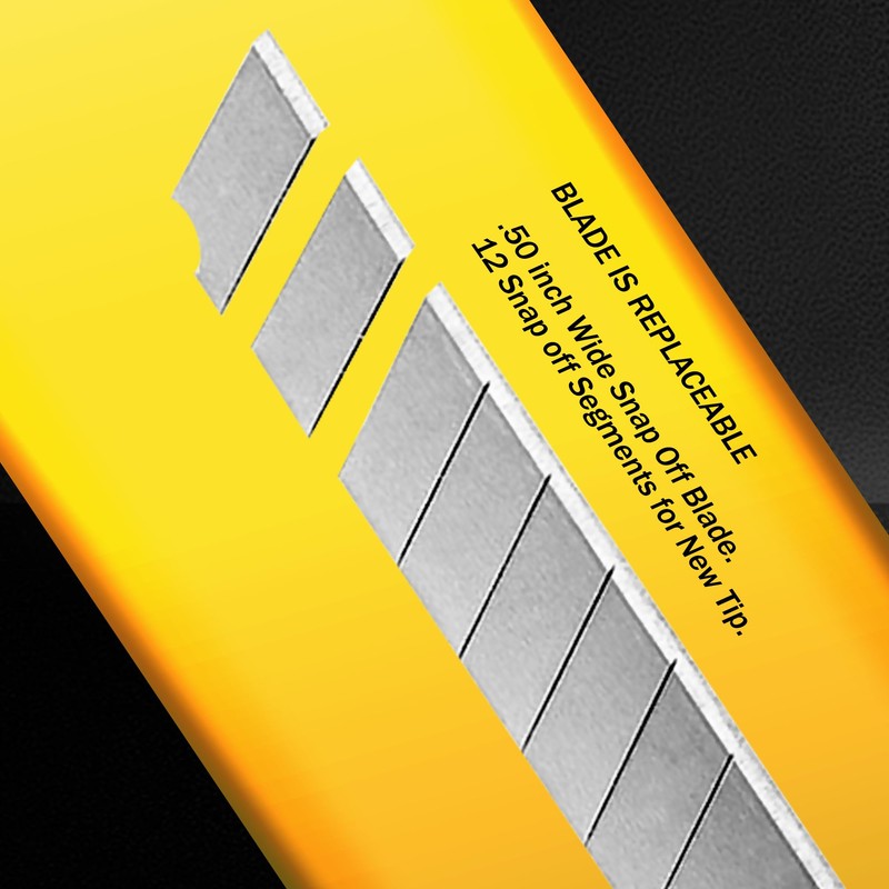 MotoProducts 50x Bulk Small Yellow Utility Knife Box Cutters Snap
