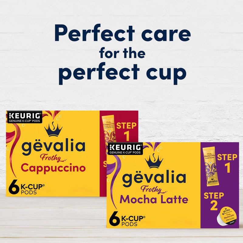 Gevalia Frothy 2-Step Mocha Latte Espresso K-Cup Coffee Pods &