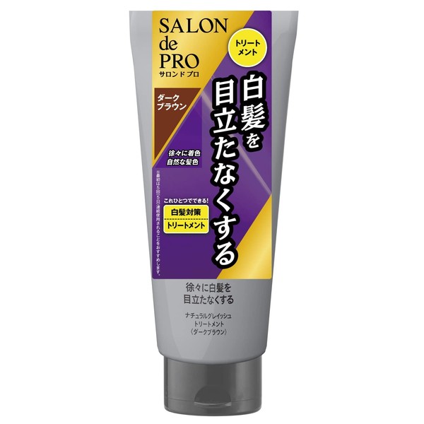 Salon de Pro Natural Grayish Treatment, Dark Brown, 6.3 oz (180 g) (For Gray Hair)