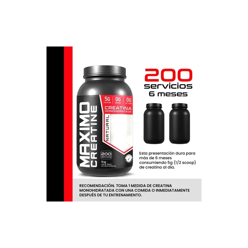 Creatina Monohidratada Maximo Protein 200 Porciones 1kg