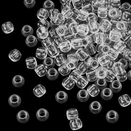 CRAFTYMELODY 200Pcs Woven Hair Beads Dreadlocks Beads Plastic Clear Large Beads Barrel Loc Hair Bead Accessoriess Hair Decoration Hair Cuffs DIY Braid Clips for Women DIY Crafts Supplies