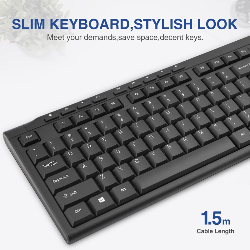 Rii RK907 Ultra-Slim Compact USB Wired Keyboard for Mac and