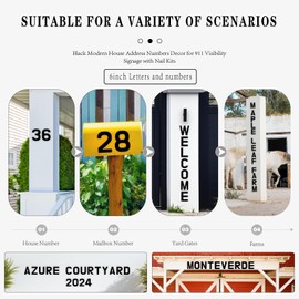 6 Inch Metal House Number, Metal Letters, House Address Number, House Numbers For Outside, Mailbox Numbers For Outside, Black Modern Metal Numbers And Letters(2)