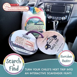 LMC Products Children's Scavenger Hunt: Travel Edition | Toddler Car Activities | Road Trip Toys | Games for 2, 3 Year Old's & Up | Kids Educational Scavenger Hunt Cards