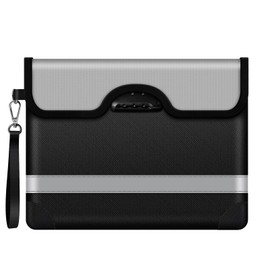 YunBey Fireproof Document Bag with Lock Large Money Bag Fireproof Waterproof with Reflective Strip Lockable Bag for A4 Documents Money Passport (33.5 x 25.5 cm), black