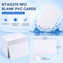 30 PCS NTAG215 NFC Cards, Rewritable Programmable PVC NFC Cards with 504 Bytes Memory, Waterproof Blank NFC Cards for NFC Programming, Smart Home Automation, Digital Business Cards and DIY Projects