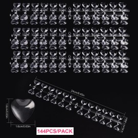 144Pcs siyuwuro Solid Heart False Nail Polish Color Display Tips Clear Nail Art Display Chart Nail Polish Color Card Nail Art Tool for Nail Swatches Training Practicing Cards