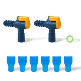 Pack of 6 Bite Valve for Camelbak, Mouthpiece Replacement with 2 Angled Hose Connections and O-Ring Replacement Parts for Camelbak Backpack Water Reservoir