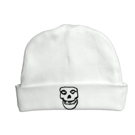 Mari Kyrios Misfits Fiend Club Baby Punk Rock & Roll White Beanie Stocking Cap Danzig Skull