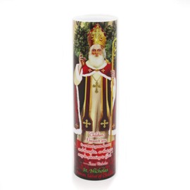 St Nicholas, LED Flameless Devotional Prayer Candle, THE SAINTS COLLECTION