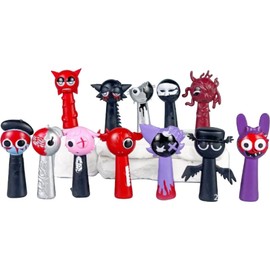 AYNKH S-prunki Movable Figures,Action Figures, Colourful Children's Toy Figures for Boys and Girls 3 Years and Older, Safe, Durable and Fun for Any S-prunki Play Lovers (12-Piece Pack C)