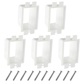 5PCS BE1-2 Electrical Outlet Box Extenders, 1 Gang Electric Box Extender with 10PCS Screws, Power Outlet Accessories (White)