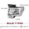 JSBOYAT Headlight Assembly with Bulbs Replacement for 2009-2014 Ford F150
