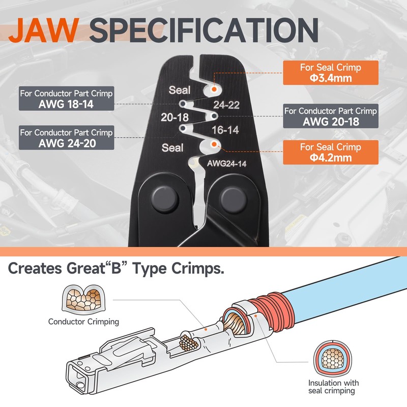 iCrimp Ratchet Weather Pack Sealed Connector Crimping Tool, Wire Crimper