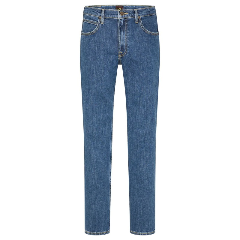 Lee Men's Straight Leg Jeans, Mid stonewash, 34W / 30L